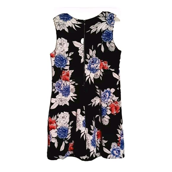 Maternity Dress Taylor A Pea In The Pod Fit and Flare Sleeveless Black Floral L - Picture 2 of 3